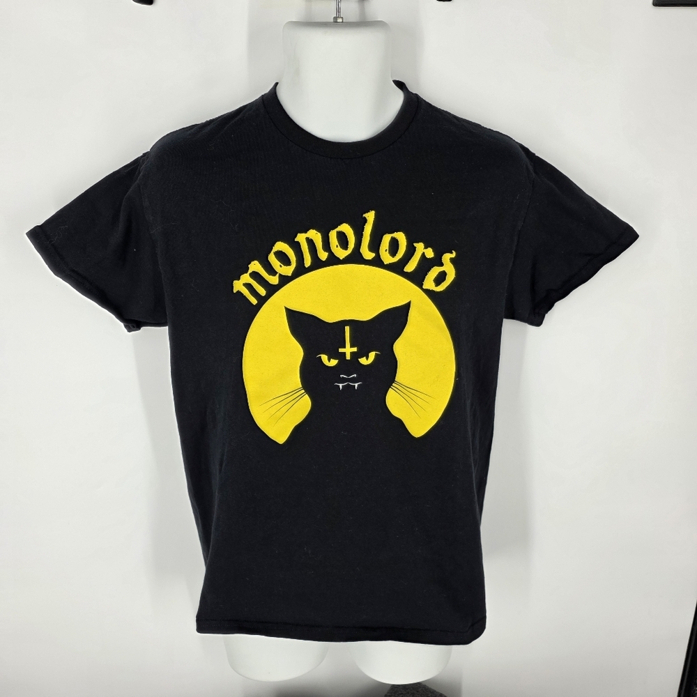 Monolord T-Shirt Medium M Black Cat Yellow Moon Swedish Doom Metal Band Merch